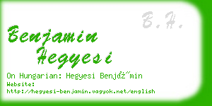 benjamin hegyesi business card